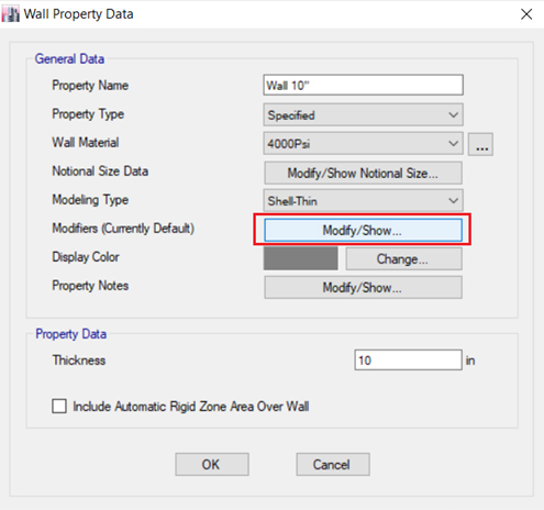 Modifiers (Current Default)- Modify/Show..